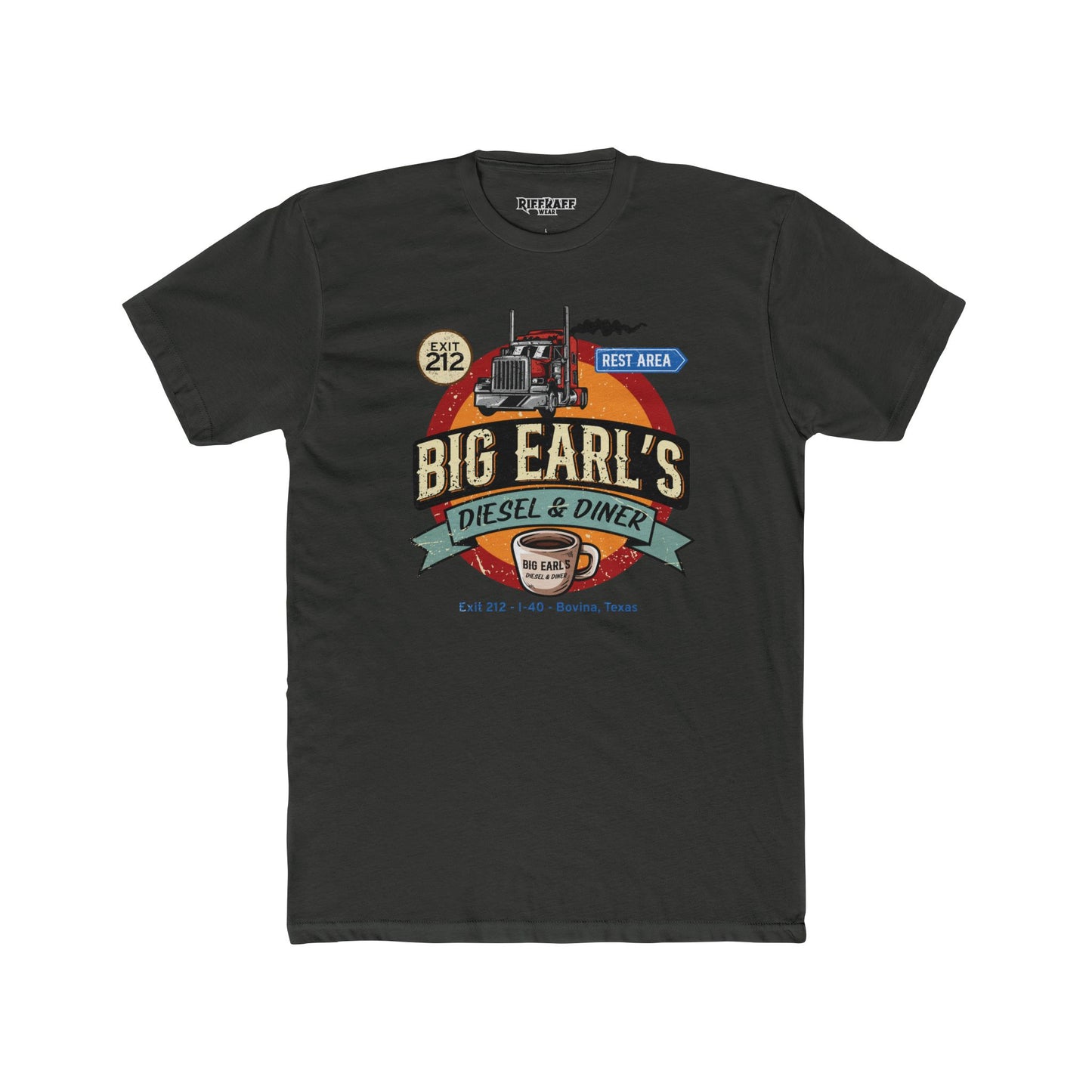 Big Earl's Diesel & Diner Unisex Cotton Crew Tee - Where Regret Gets Refueled - Riff Raff Underground