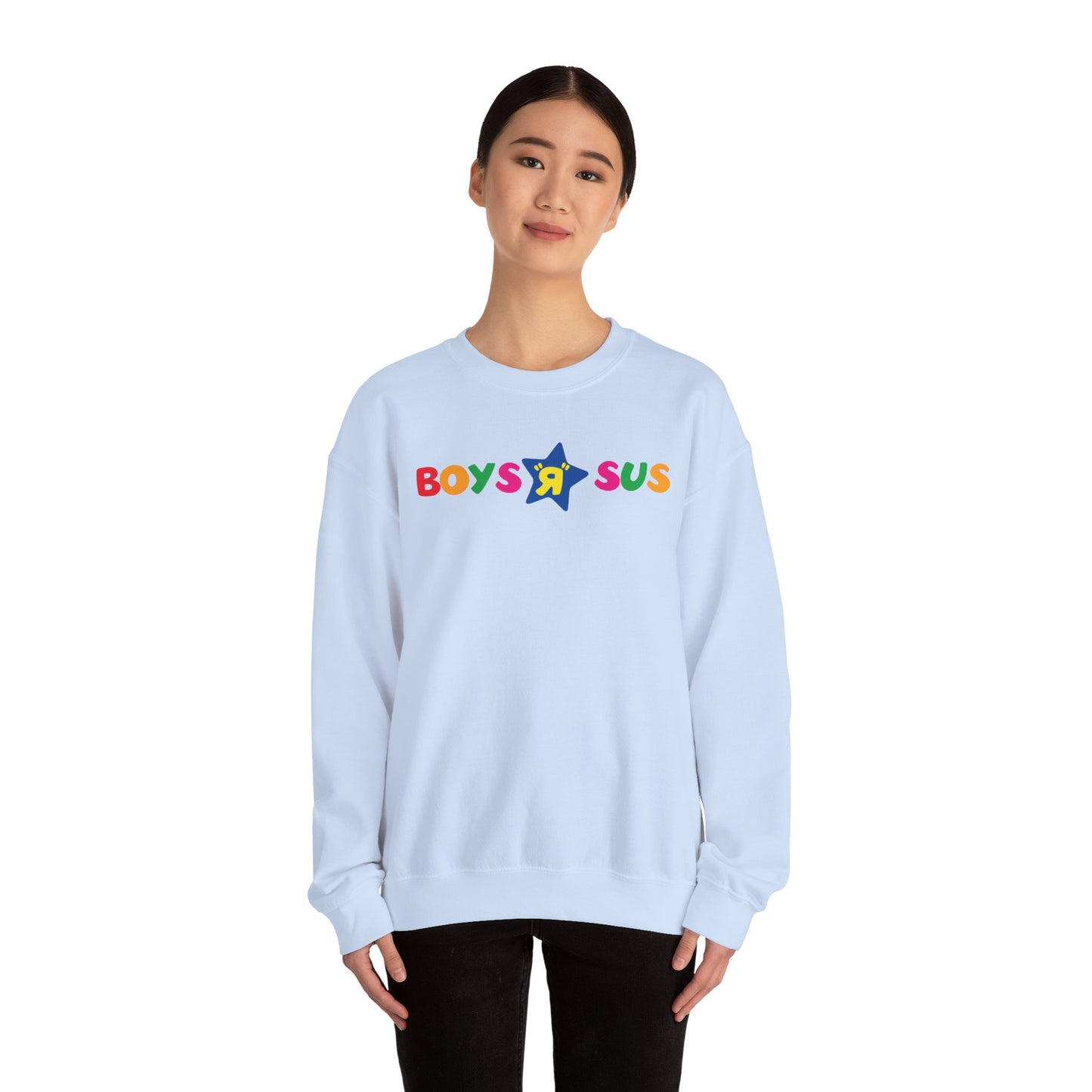 Parody Logo Series - Boys R Sus Unisex Heavy Blend Crewneck Sweatshirt - Fun and Comfortable - Riff Raff Wear