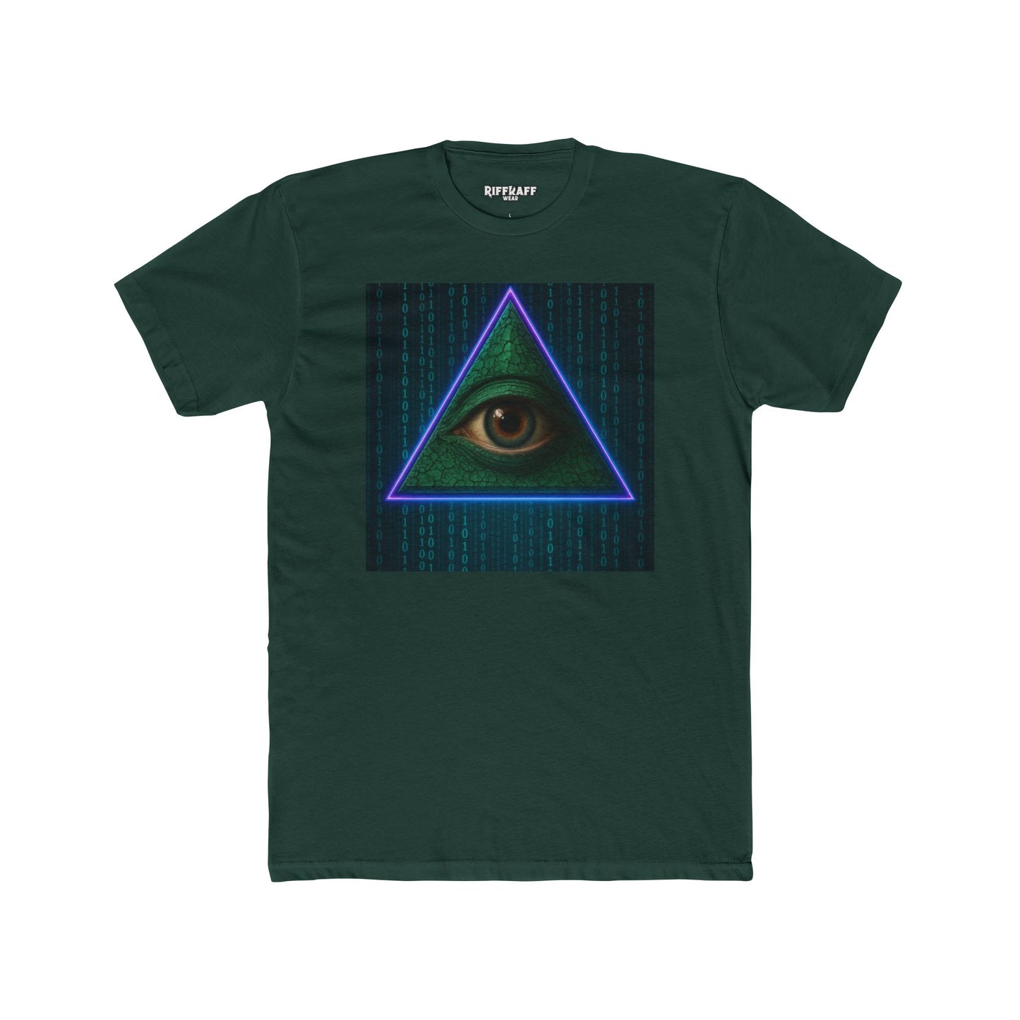 Mystical Eye Unisex Cotton Crew Tee - Retro Cyber Design - Riff Raff Wear