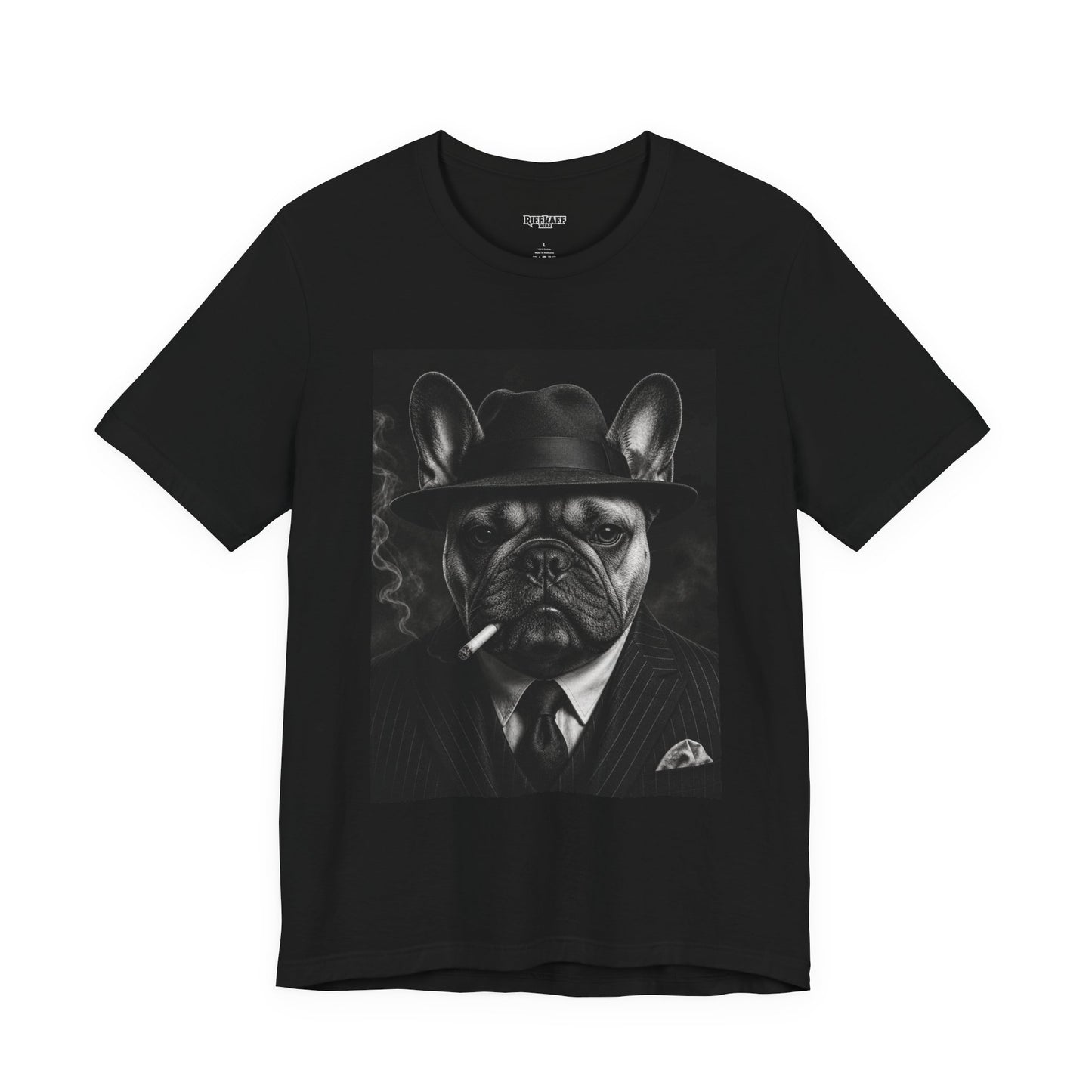 Frech Bulldog Mobster T-Shirt  Vintage Noir Dog Graphic Tee