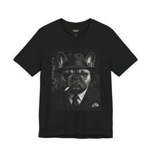 Frech Bulldog Mobster T-Shirt  Vintage Noir Dog Graphic Tee