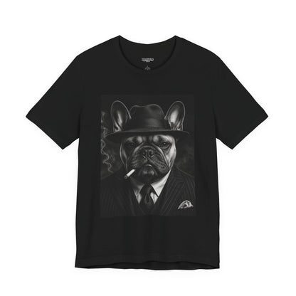 Frech Bulldog Mobster T-Shirt  Vintage Noir Dog Graphic Tee