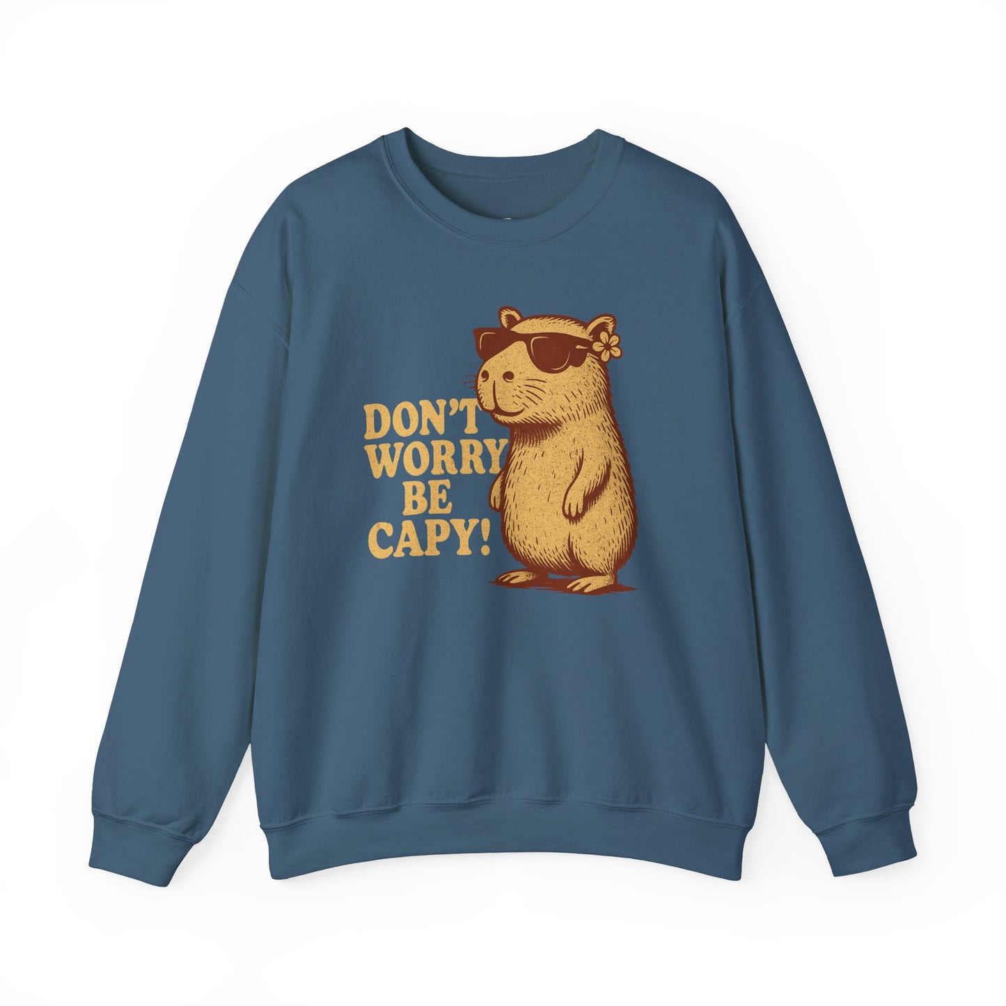 Don't Worry Be Capy! - Unisex Heavy Blend Crewneck Sweatshirt - Riff Raff Wear