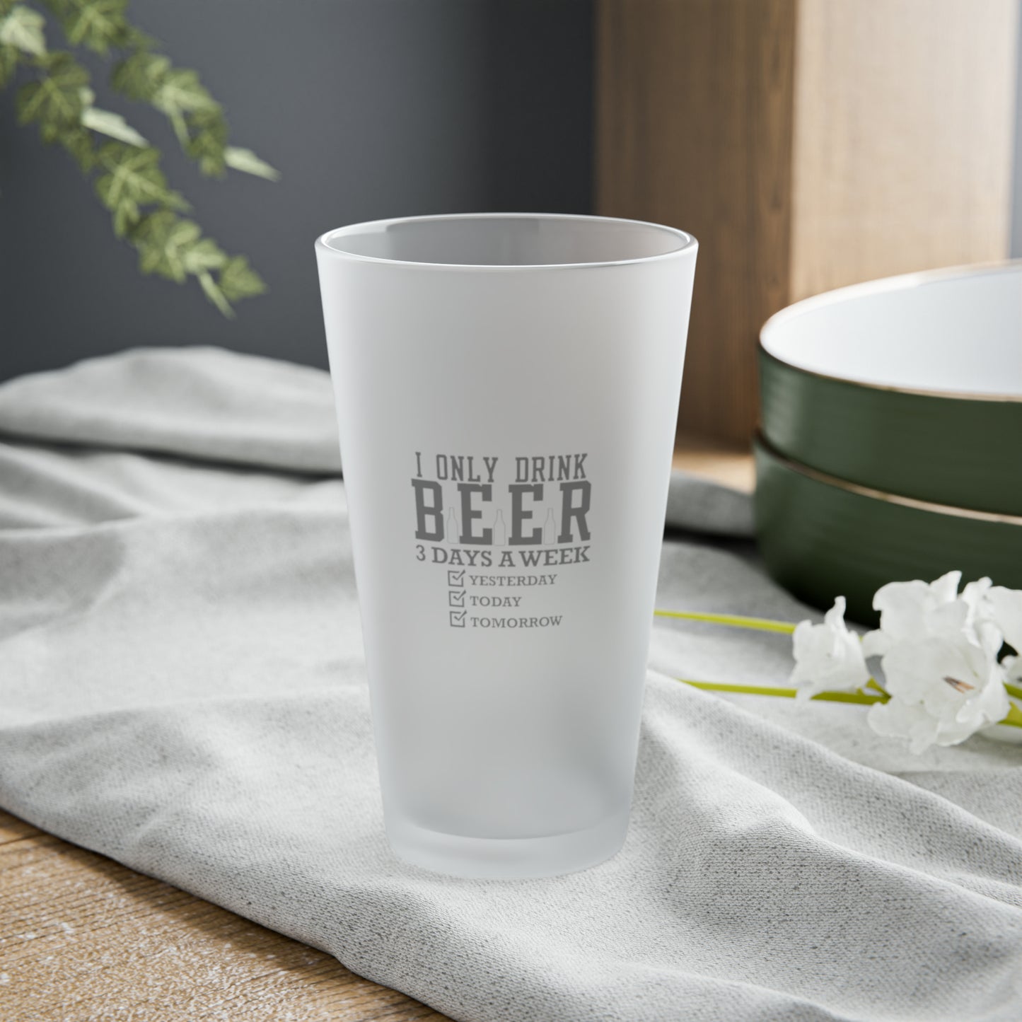 Dad Funny Beer Frosted Pint Glass, 16oz