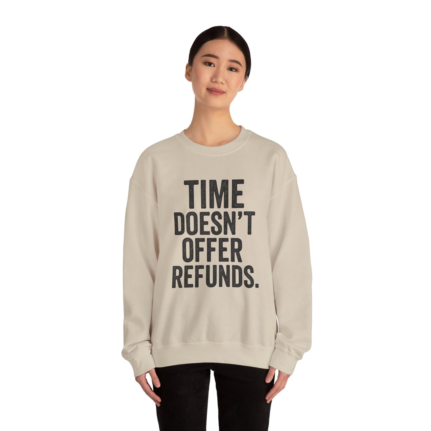 Unisex Crewneck Sweatshirt - "Time Doesn't Refund" - REBEL REPUBLIC - Riff Raff Wear