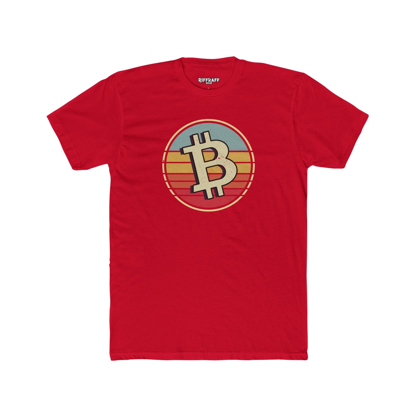 Retro Bitcoin Unisex Cotton Crew Tee - Casual Cryptocurrency Bitcoin Shirt - Riff Raff Wear