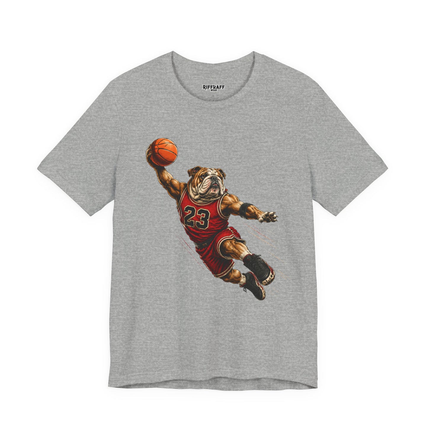 Bulldog Dunk Basketball T‑Shirt, Retro #23 Slam Dunk Graphic Tee