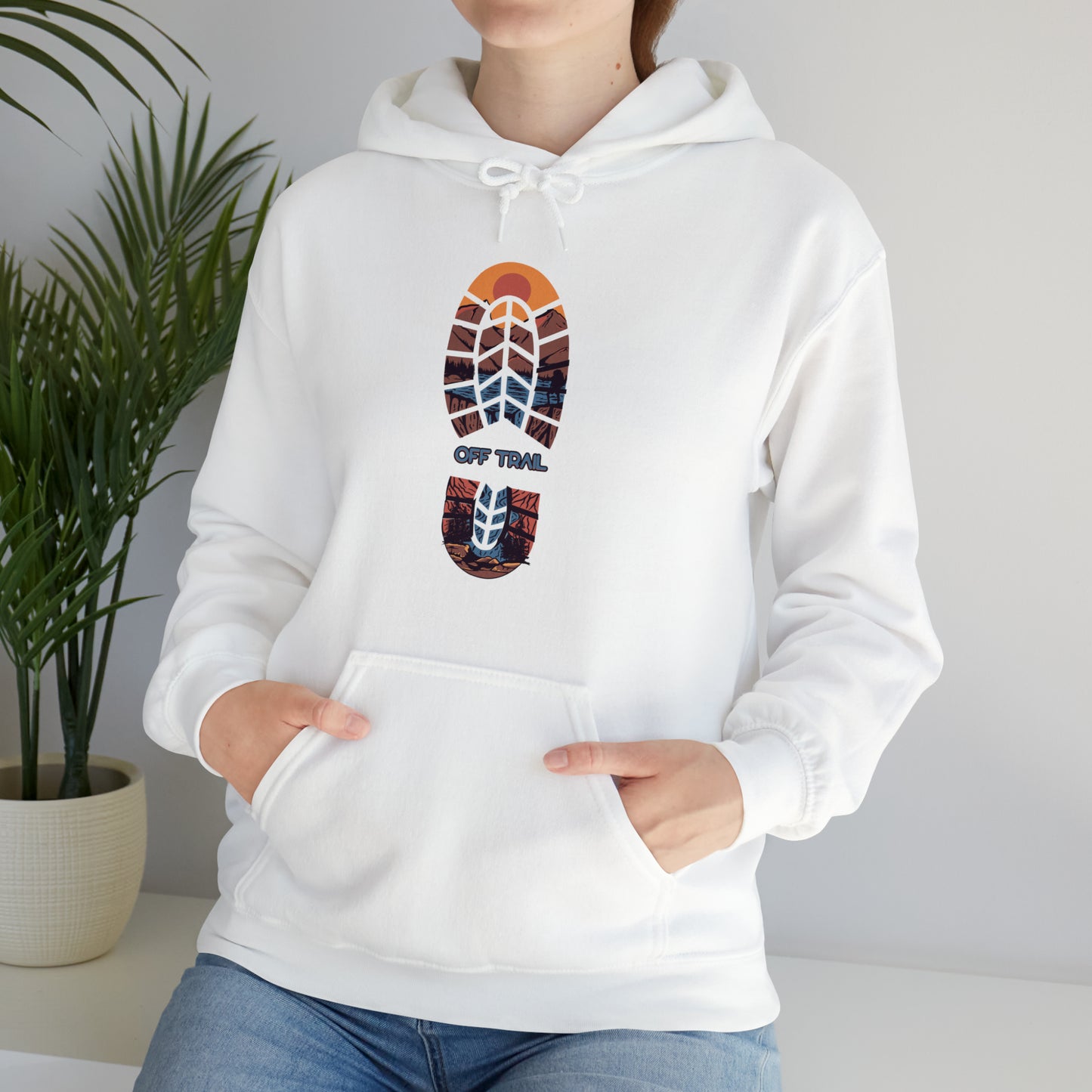 Off Trail Boot Print Unisex Heavy Blend™ Hooded Sweatshirt