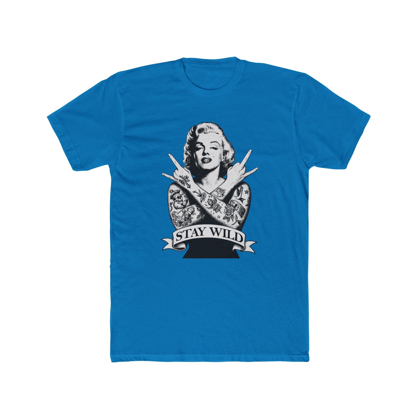 Stay Wild Unisex Cotton Crew Tee - Retro Tattoo Style Shirt - Riff Raff Wear