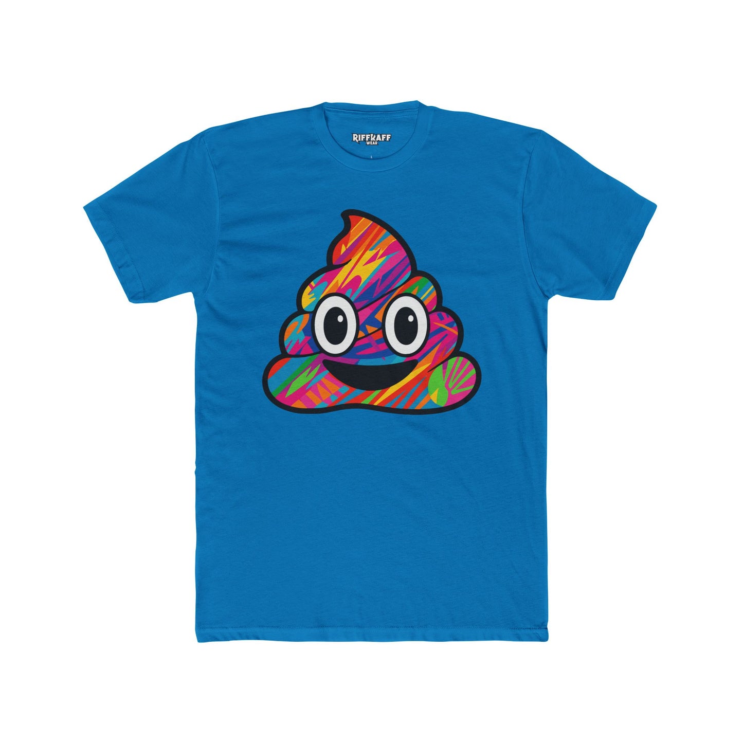 Colorful Cartoon Poop Unisex Cotton Crew Tee - Riff Raff Wear