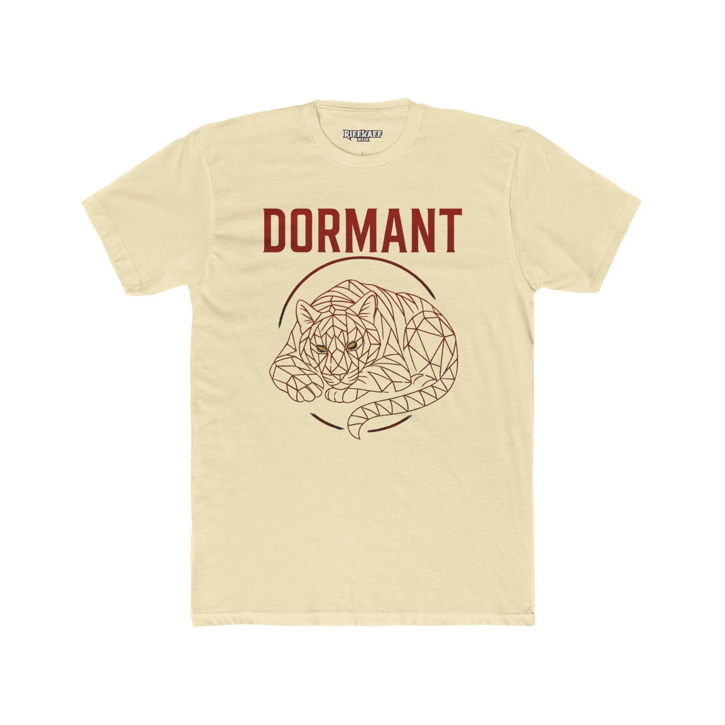 Dormant Tiger Unisex Cotton Crew Tee - Minimalist Animal Graphic T-Shirt - Riff Raff Wear
