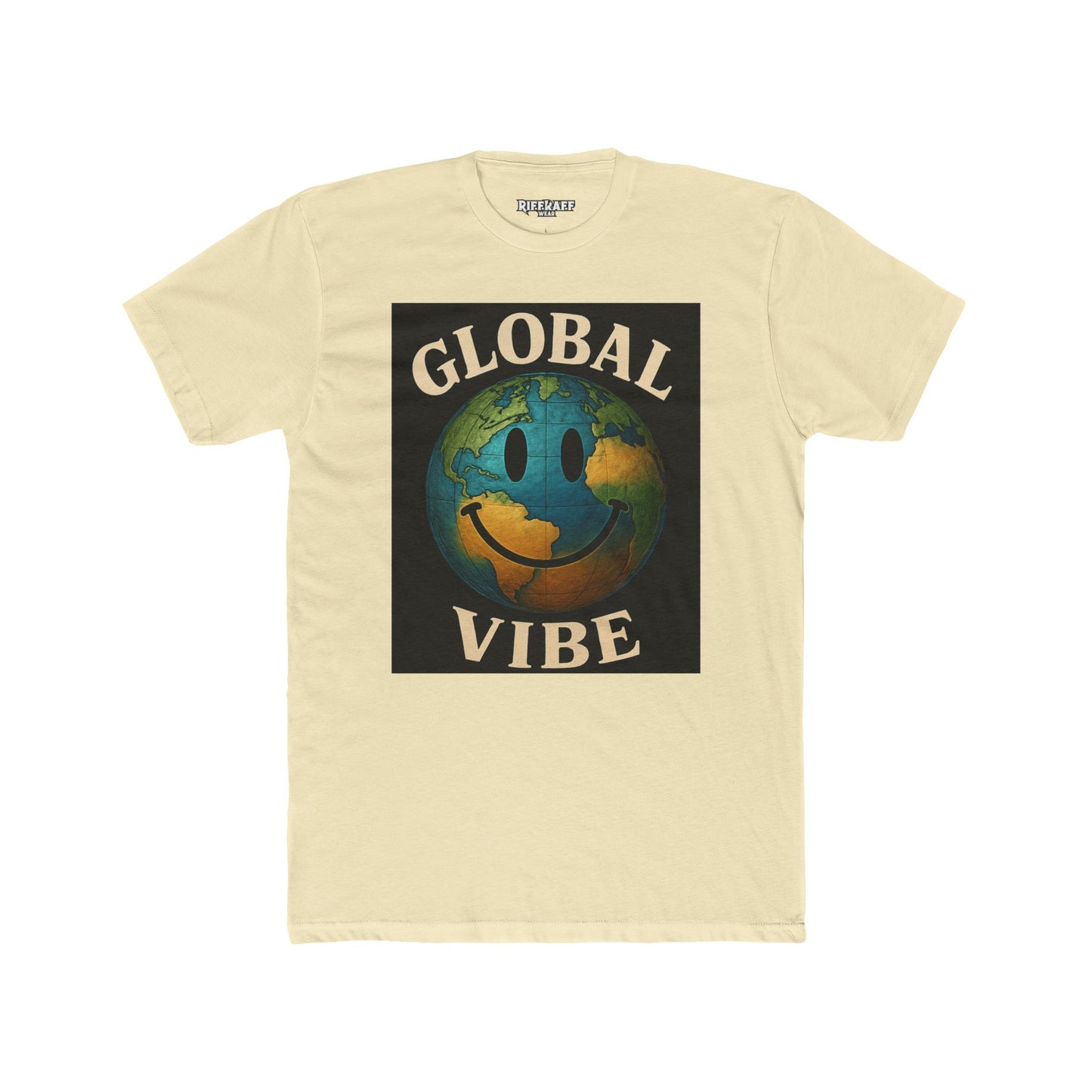 Global Vibe Unisex Cotton Crew Tee - Positive Earth Design for Eco Lovers - Riff Raff Wear