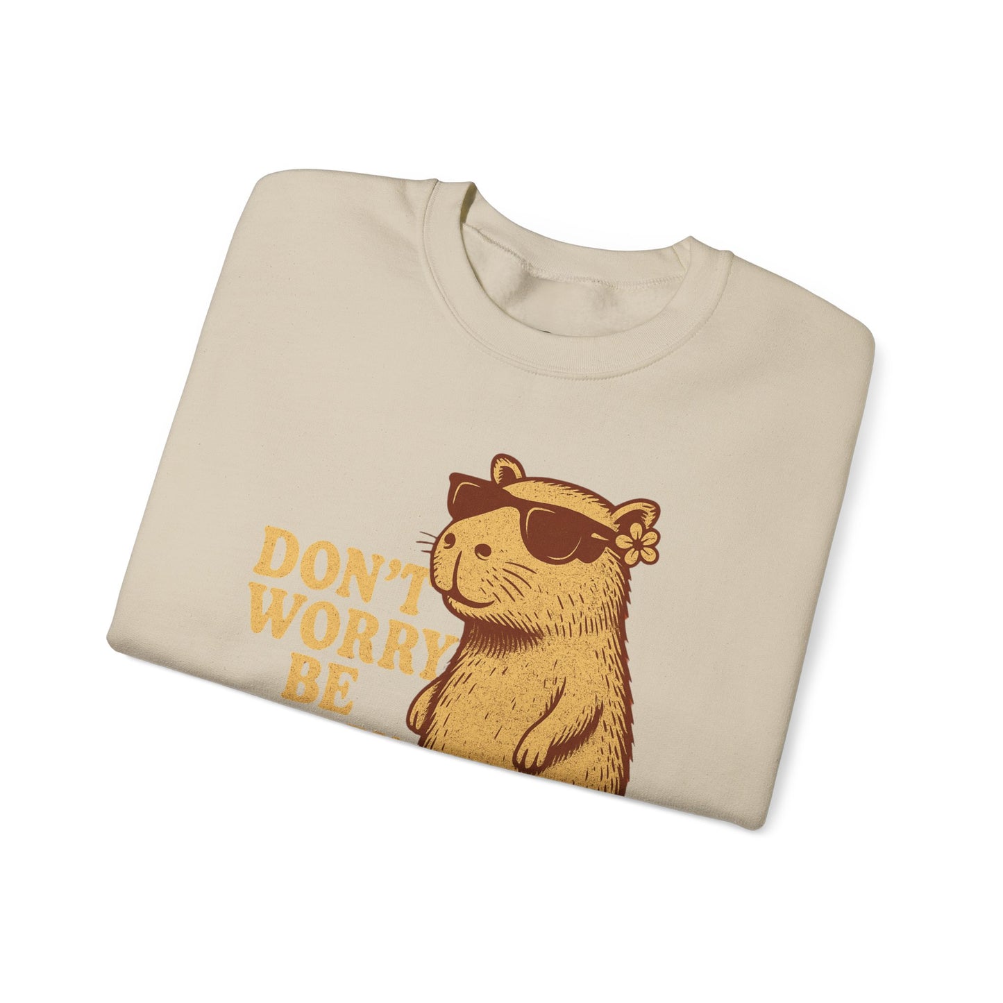 Don't Worry Be Capy! - Unisex Heavy Blend Crewneck Sweatshirt - Riff Raff Wear