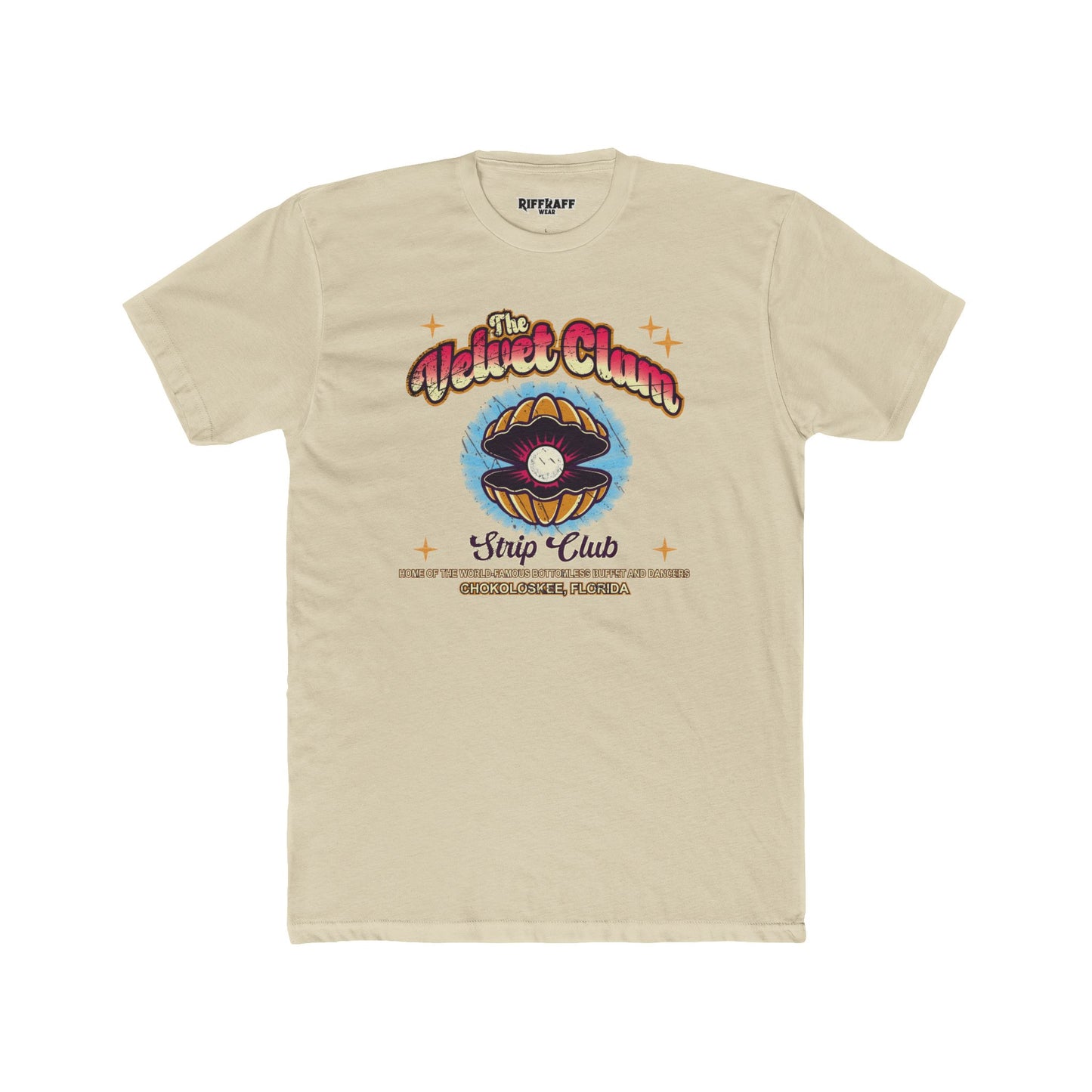 Velvet Clam Unisex Cotton Crew Tee - Funny Graphic T-Shirt with VIP Room Text - Riff Raff Underground