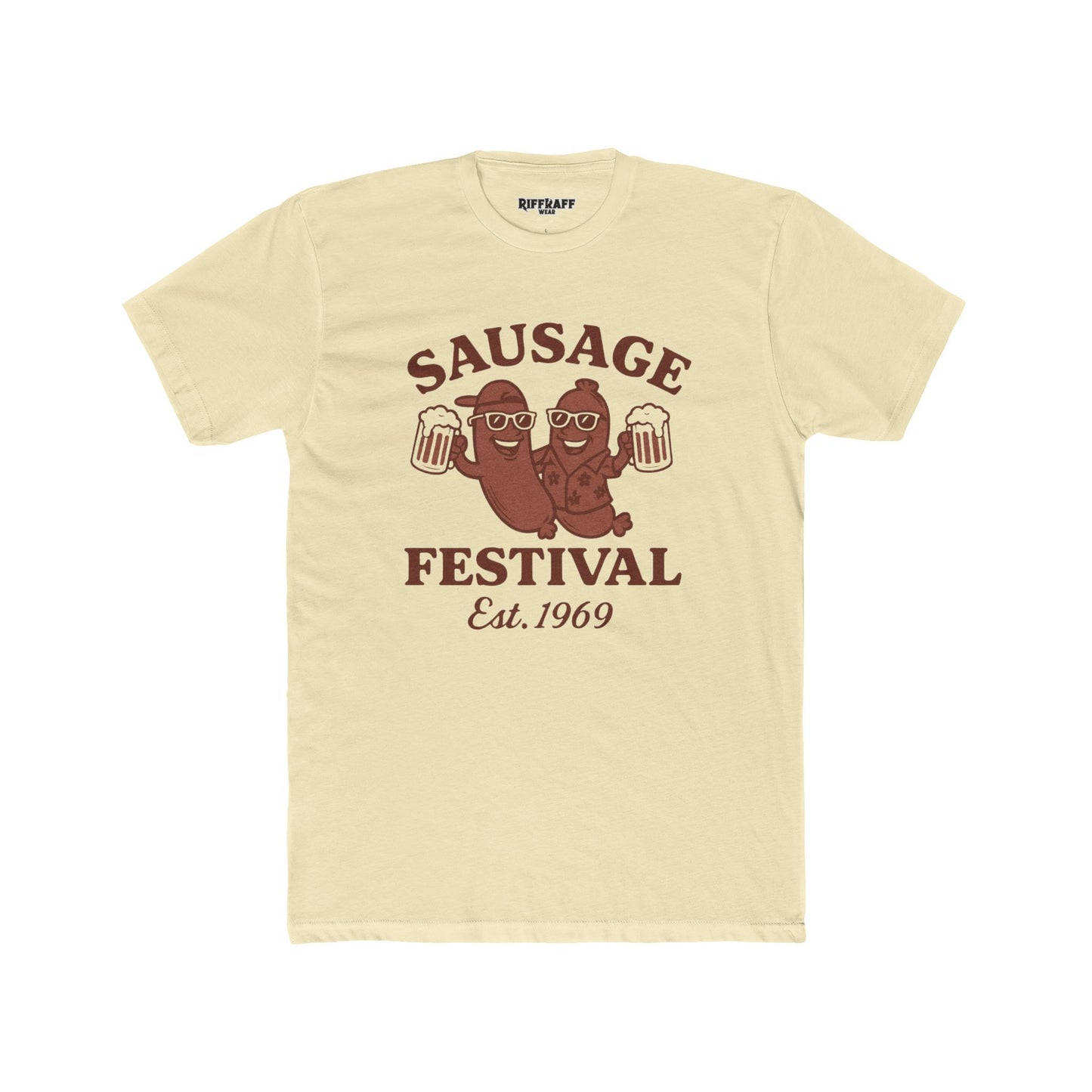 Sausage Festival Unisex Cotton Crew Tee | Fun & Festive Shirt for Food Lovers - Riff Raff Wear