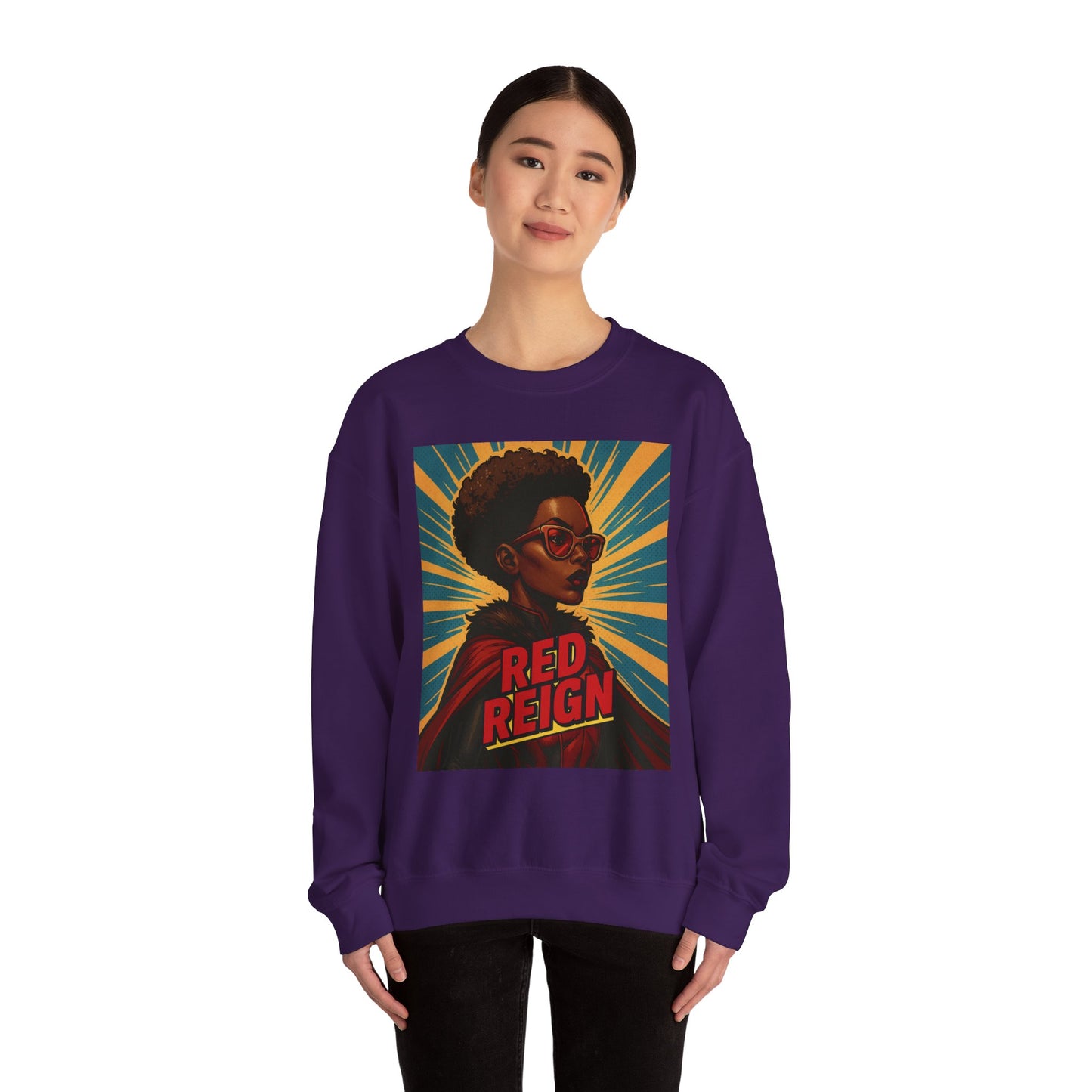 Red Reign Unisex Crewneck Sweatshirt - Stylish & Bold Graphic Design - Riff Raff Wear