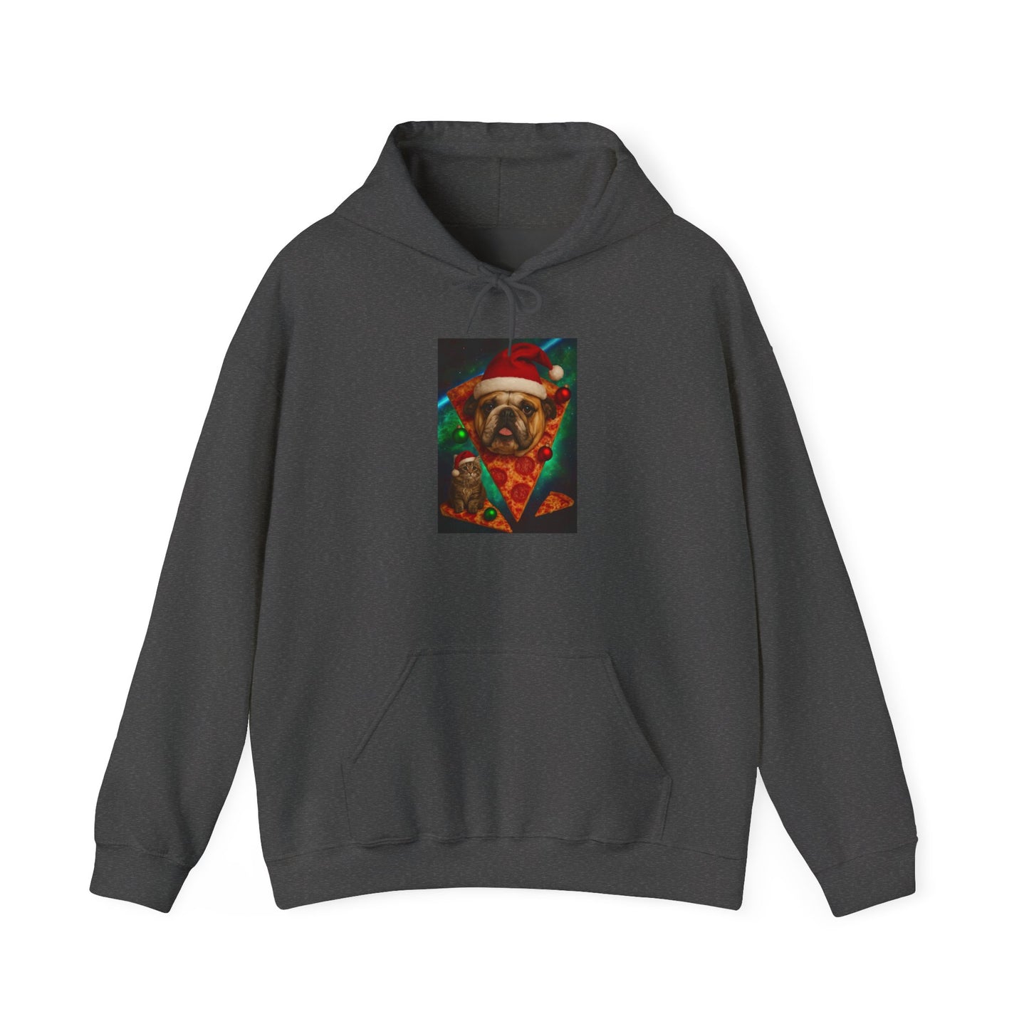Pug Pizza Party Hoodie - Fun Sweatshirt for Pet Lovers, Holiday Apparel, Christmas Gift, Cozy Gift for Him and Her - Riff Raff Wear