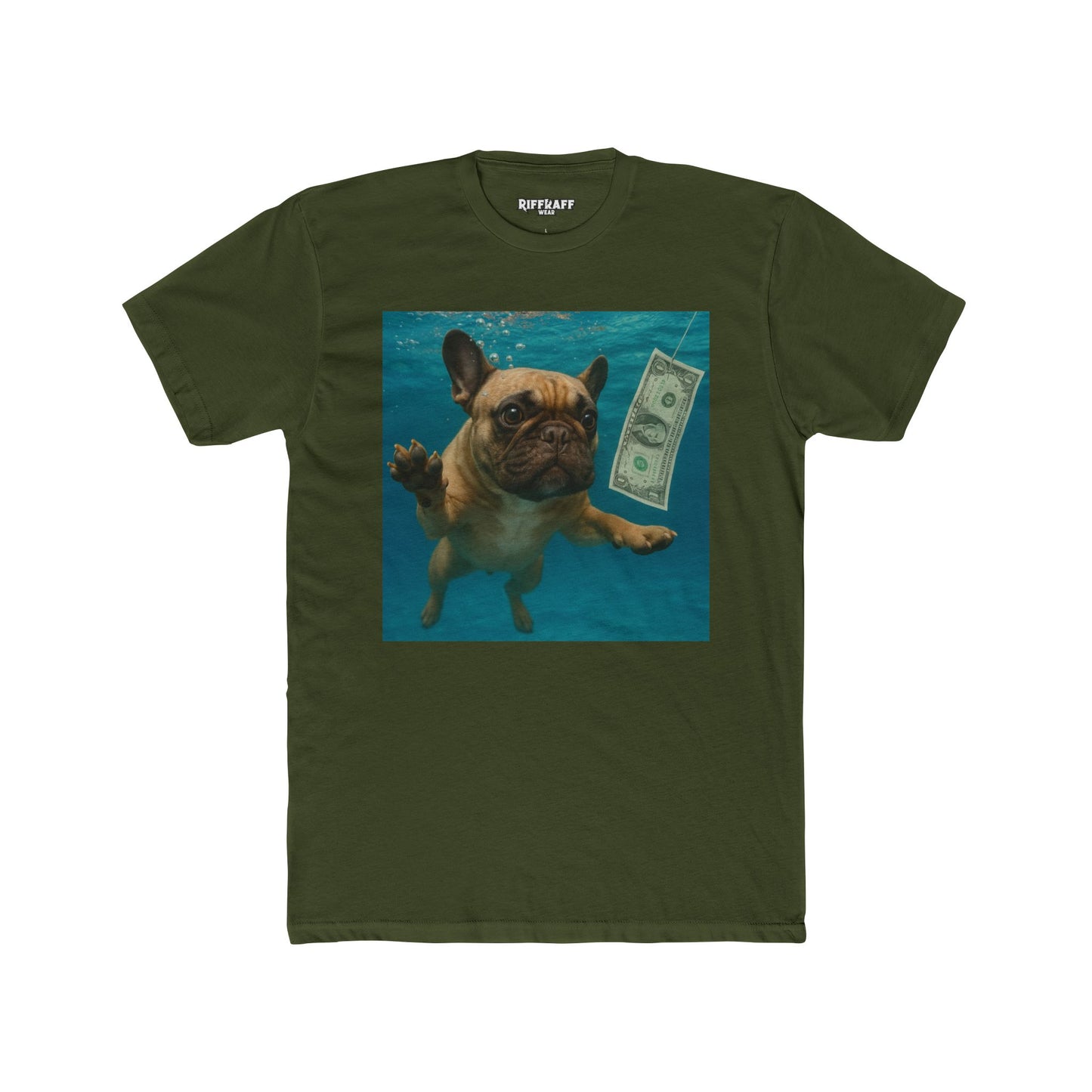 Funny Dog in Water Unisex Cotton Crew Tee - Riff  Raff Wear