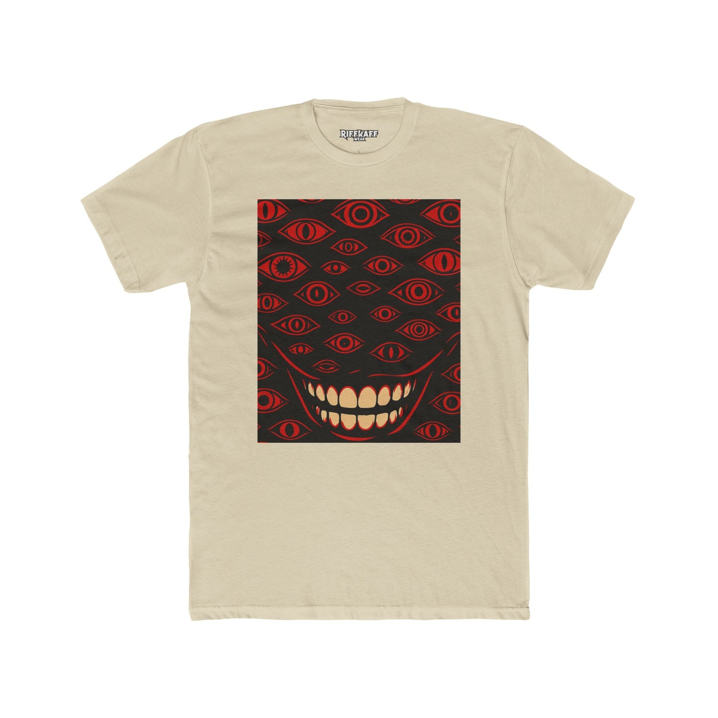Menacing Smiley Unisex Cotton Crew Tee - Bold Graphic - Riff Raff Wear