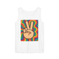 Unisex Peace Sign Tank Top - Vibrant Garment-Dyed Casual Wear - Riff Raff Wear