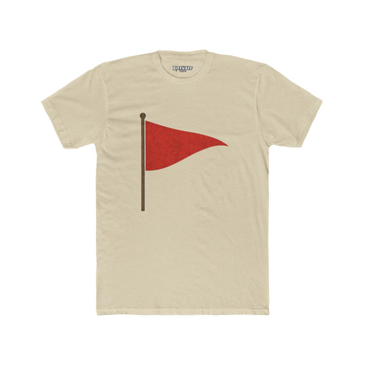 Unisex Cotton Crew Tee with Red Flag Design - Casual Wear for Trendsetters - Riff Raff Wear