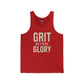 Grit Before Glory Unisex Jersey Tank - Motivational Workout Apparel - Fitness - Riff Raff Wear