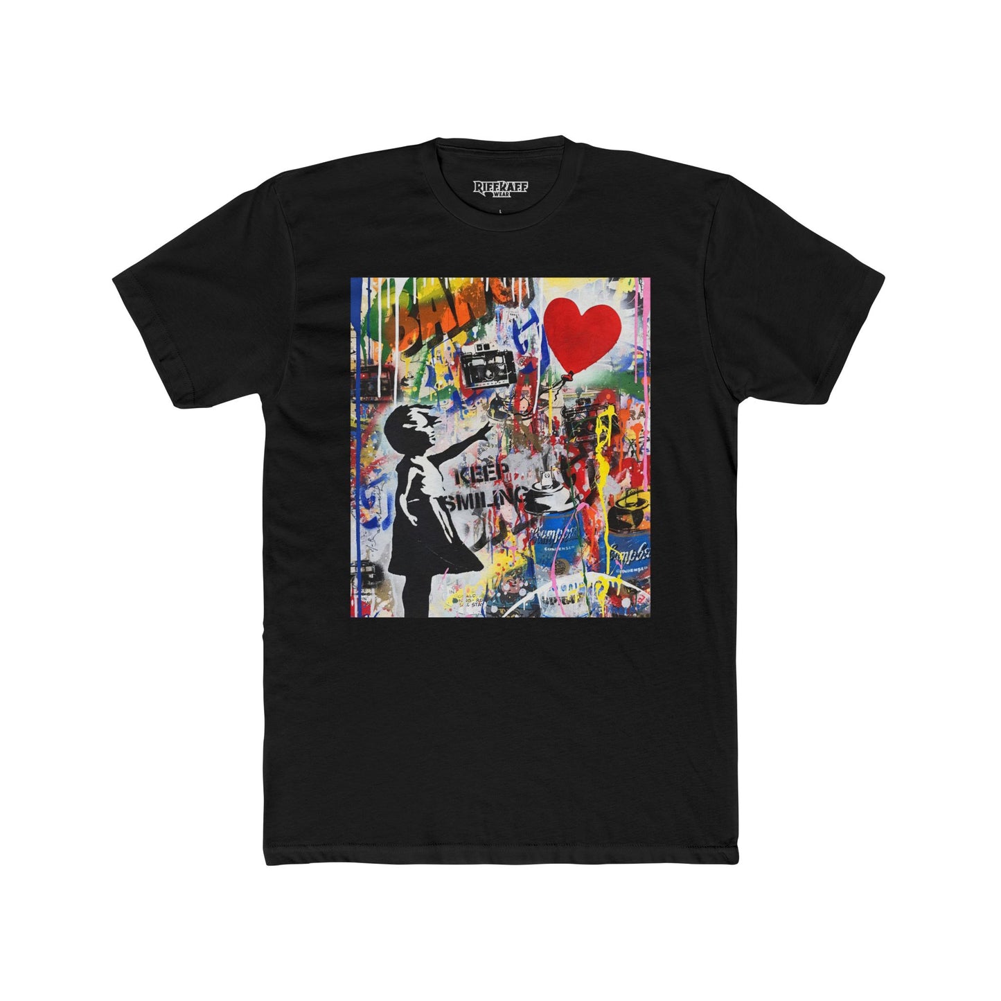 Streetwear - Graffiti Art Keep Smiling  -Unisex Cotton Crew Tee - Riff Raff Wear