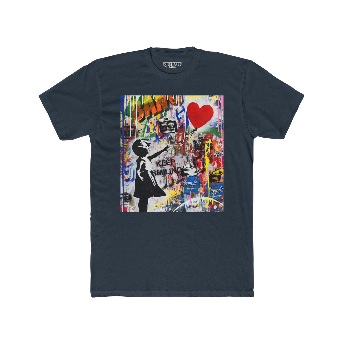 Streetwear - Graffiti Art Keep Smiling  -Unisex Cotton Crew Tee - Riff Raff Wear