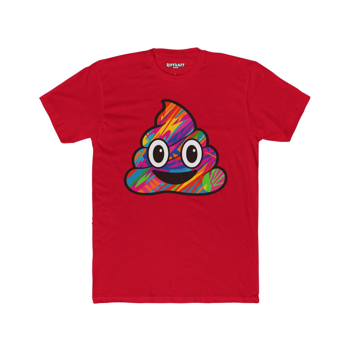 Colorful Cartoon Poop Unisex Cotton Crew Tee - Riff Raff Wear