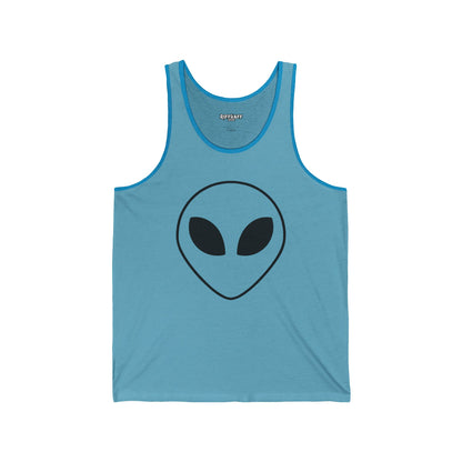 Unisex Jersey Tank with Om Symbol - Spiritual & Relaxed Vibe - Riff Raff Wear