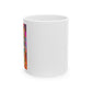 Riff Raff Wear Graphic Art Tiger Eating Ice Cream Ceramic Mug, (11oz, 15oz)