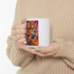 Riff Raff Wear Graphic Art Tiger Eating Ice Cream Ceramic Mug, (11oz, 15oz)