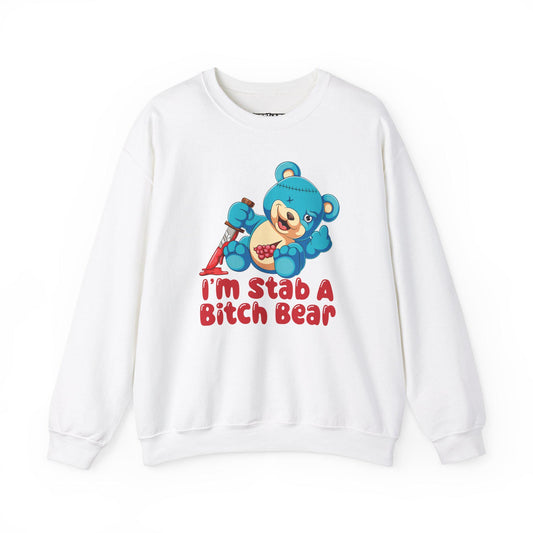 Riff Raff Wear Graphic I'm Stab a Bitch Bear Unisex Heavy Blend Crewneck Sweatshirt