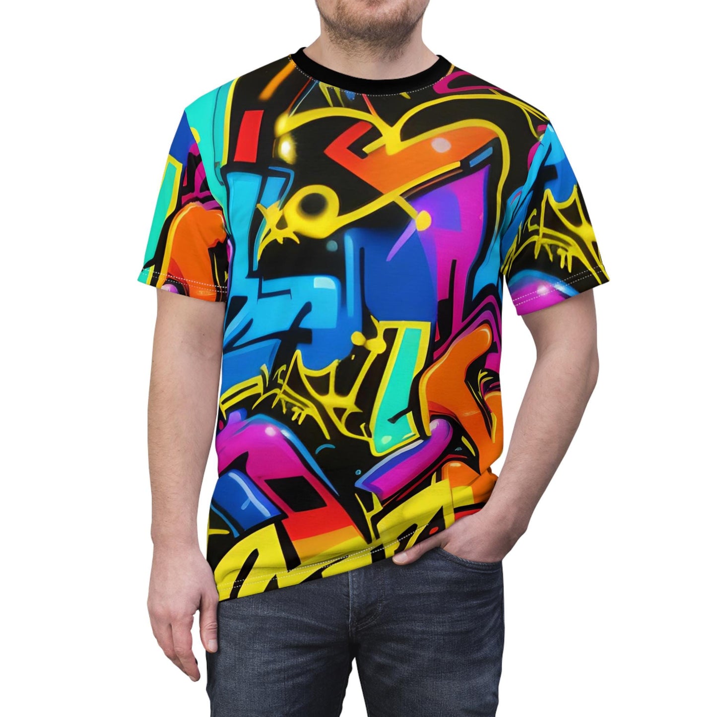 Graffiti Unisex Cut & Sew Tee (AOP) - Riff Raff Wear